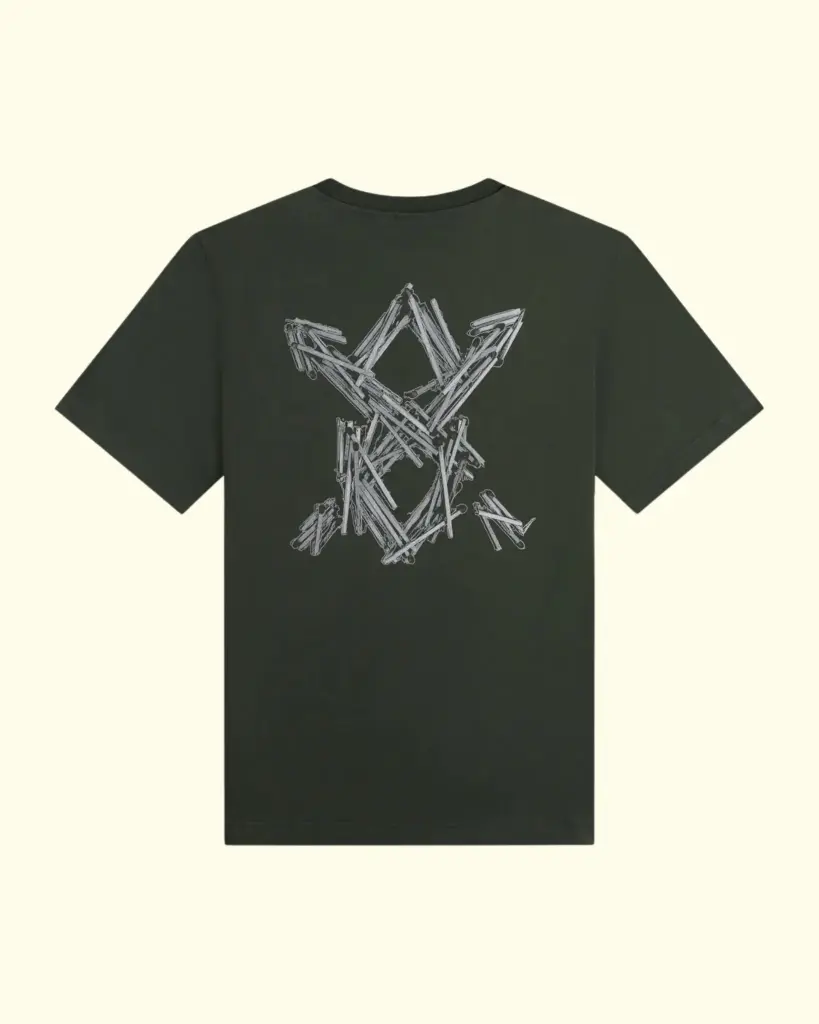 DAILY PAPER - GREEN MATCHSTICK SHIELD T-SHIRT (XS)
