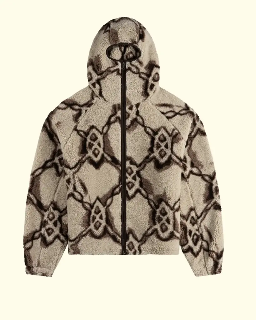 DAILY PAPER - BURNED SHIELD SHERPA HOODIE