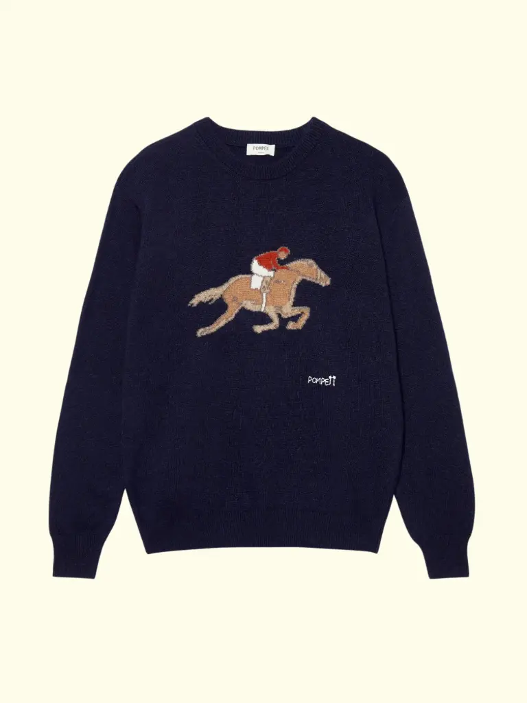 POMPEII - EQUESTRIAN NAVY KNIT SWEATER