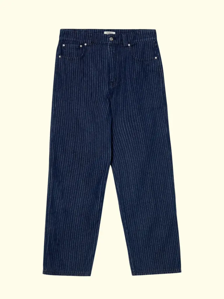 POMPEII - NAVY STRIPED 5 - POCKET DENIM (38)