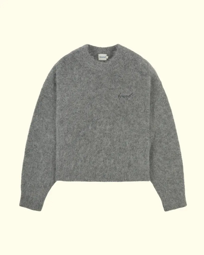 BOUND - DEXTER CROPPED ALPACA KNIT - GREY (XS)