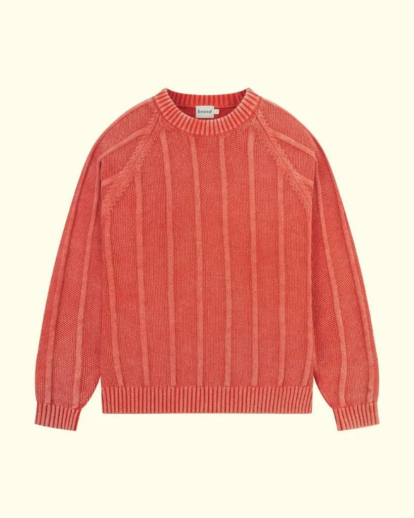 BOUND - MELVIN WASHED SWEATER - BRIGHT
ORANGE
