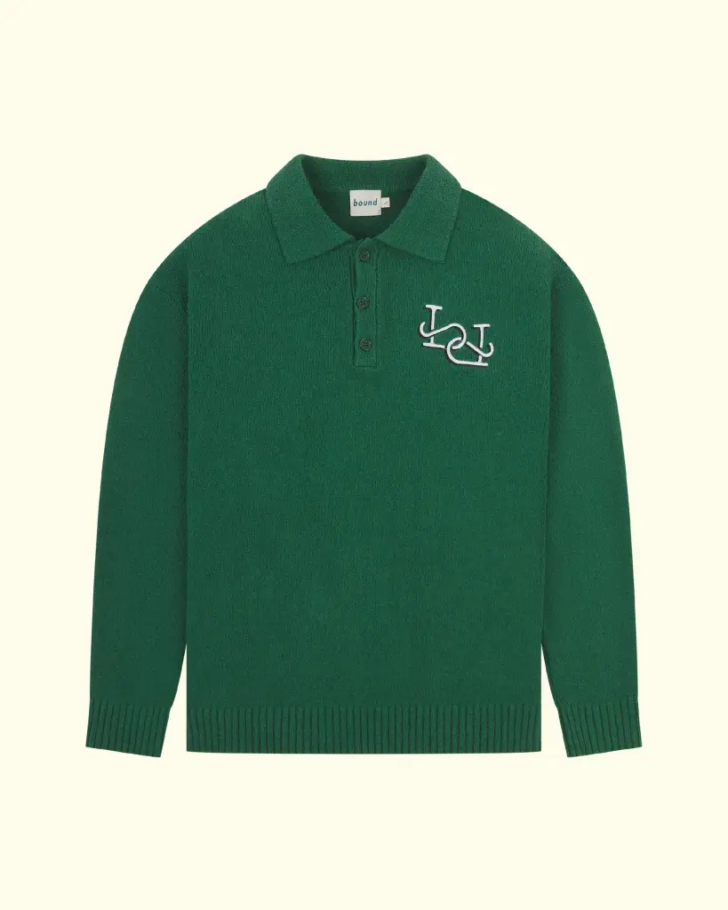 BOUND - TEXTURED POLO SWEATER - HUNTER
GREEN (XS)