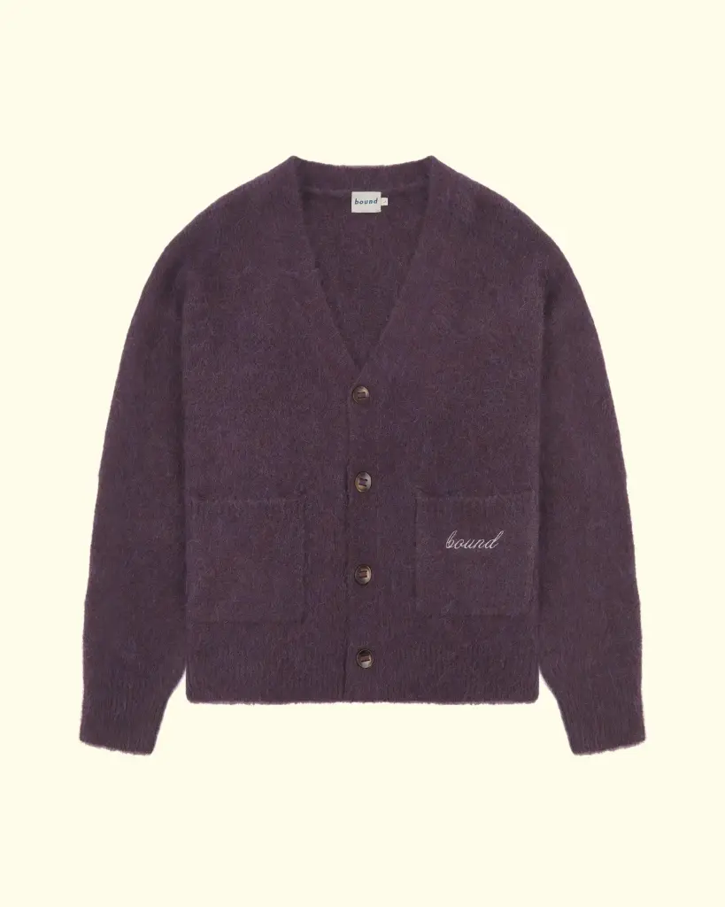 BOUND - PARKER ALPACA CARDIGAN - PLUM