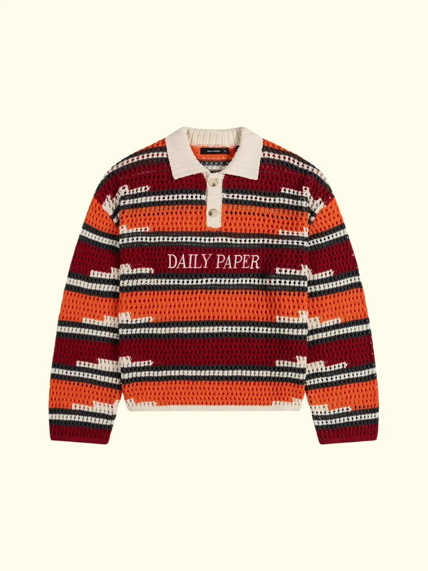 DAILY PAPER - KENTE STRIPE KNIT POLO (XS)