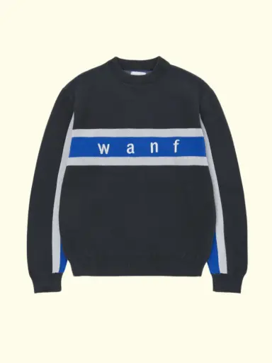 [WNF-KNT-AW25-002] WANF - STRIPES BLACK SWEATER
