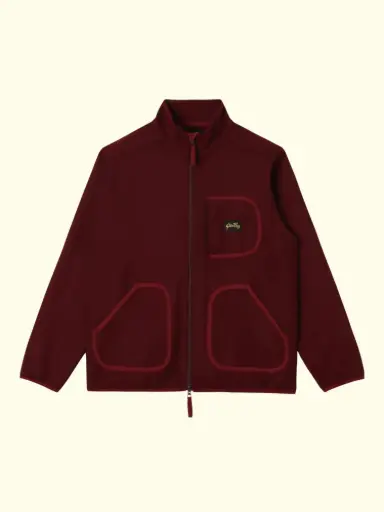 [STR-JCK-AW25-002] STANRAY - WOOL FLEECE JACKET - DARK RED HEATHER