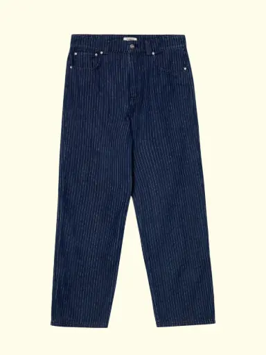 POMPEII - NAVY STRIPED 5 - POCKET DENIM