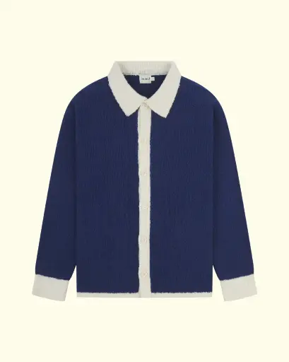 [BND-KNT-AW25-007] BOUND - OXFORD WOOL BUTTON UP KNIT