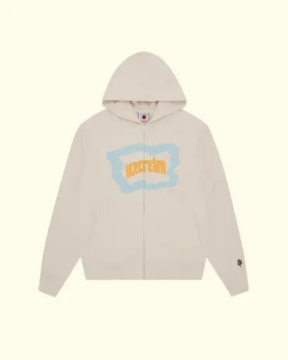 [ICM-HOD-PF25-002] ICECREAM - BLOCK LOGO ZIP THROUGH HOOD