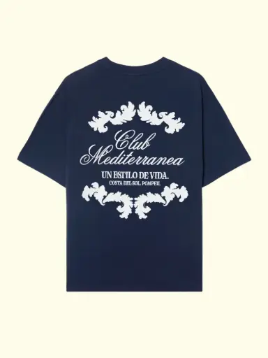 [PMP-TSH-AW25-002] POMPEII - CLUB MEDITERRANEA NAVY BOXY TEE
