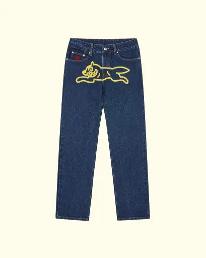 [ICM-PAN-AW25-001] ICECREAM - INDIGO RUNNING DOG DENIM PANTS