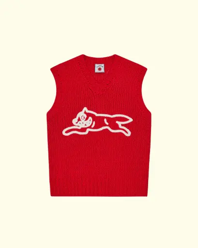 [ICM-KNT-AW25-001] ICECREAM - RUNNING DOG KNIT VEST