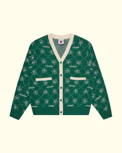 [ICM-KNT-AW25-002] ICECREAM - MONOGRAM KNIT CARDIGAN