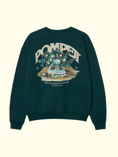 [PMP-CRW-AW25-001] POMPEII - FOUNTAIN PINE GRAPHIC CREWNECK